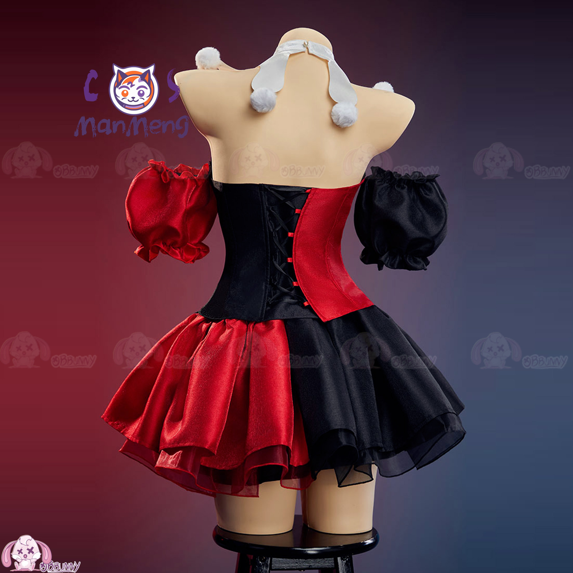 Anime Cosplay Red - New Clown Gothic Lolita Waist Skirt