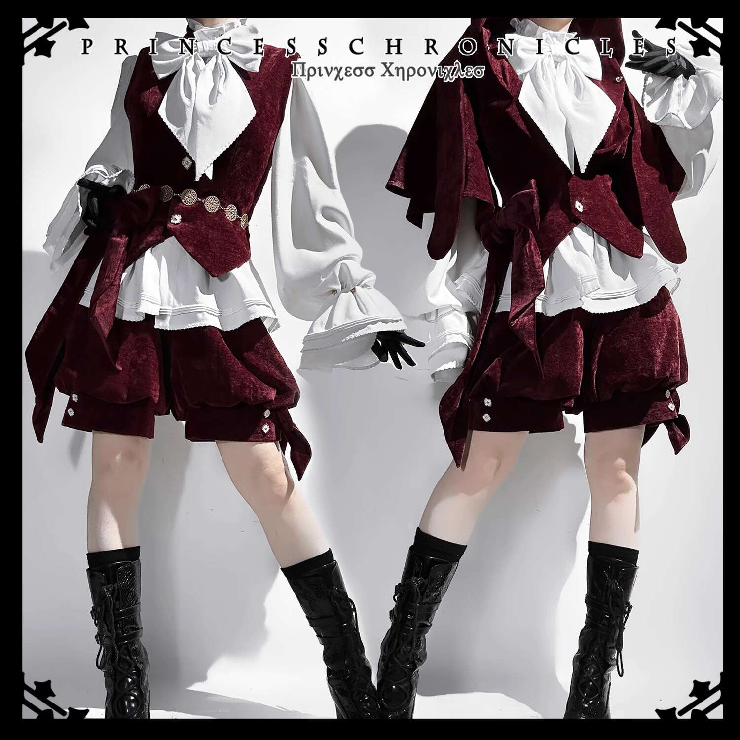 Anime Cosplay Red - Red Cute Coat Lolita Rabbit Ears