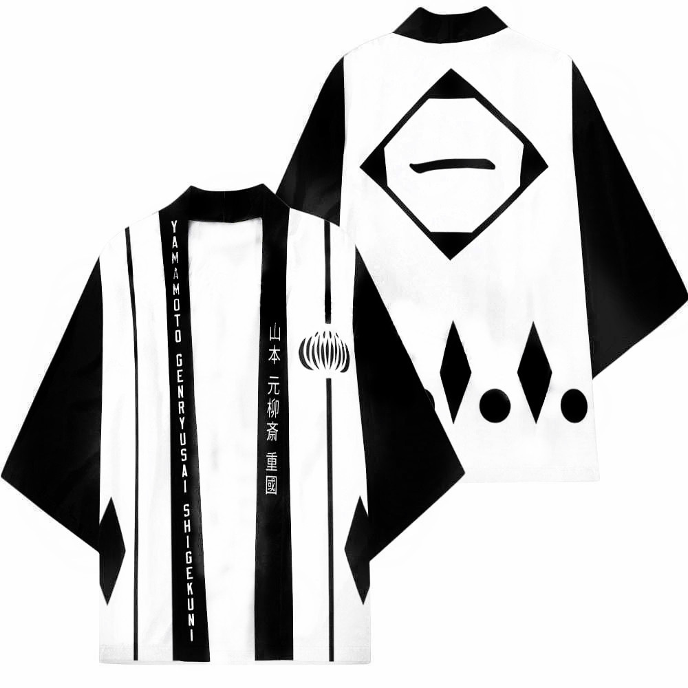 Print Japanese Harajuku Kimono - đánh giá và giá Bleach Captain Coat