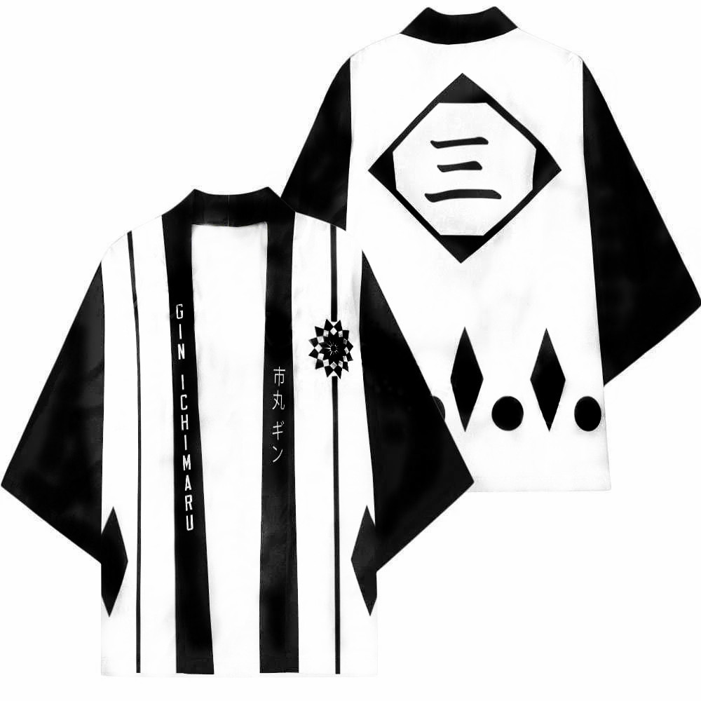 Print Japanese Harajuku Kimono - đánh giá và giá Bleach Captain Coat