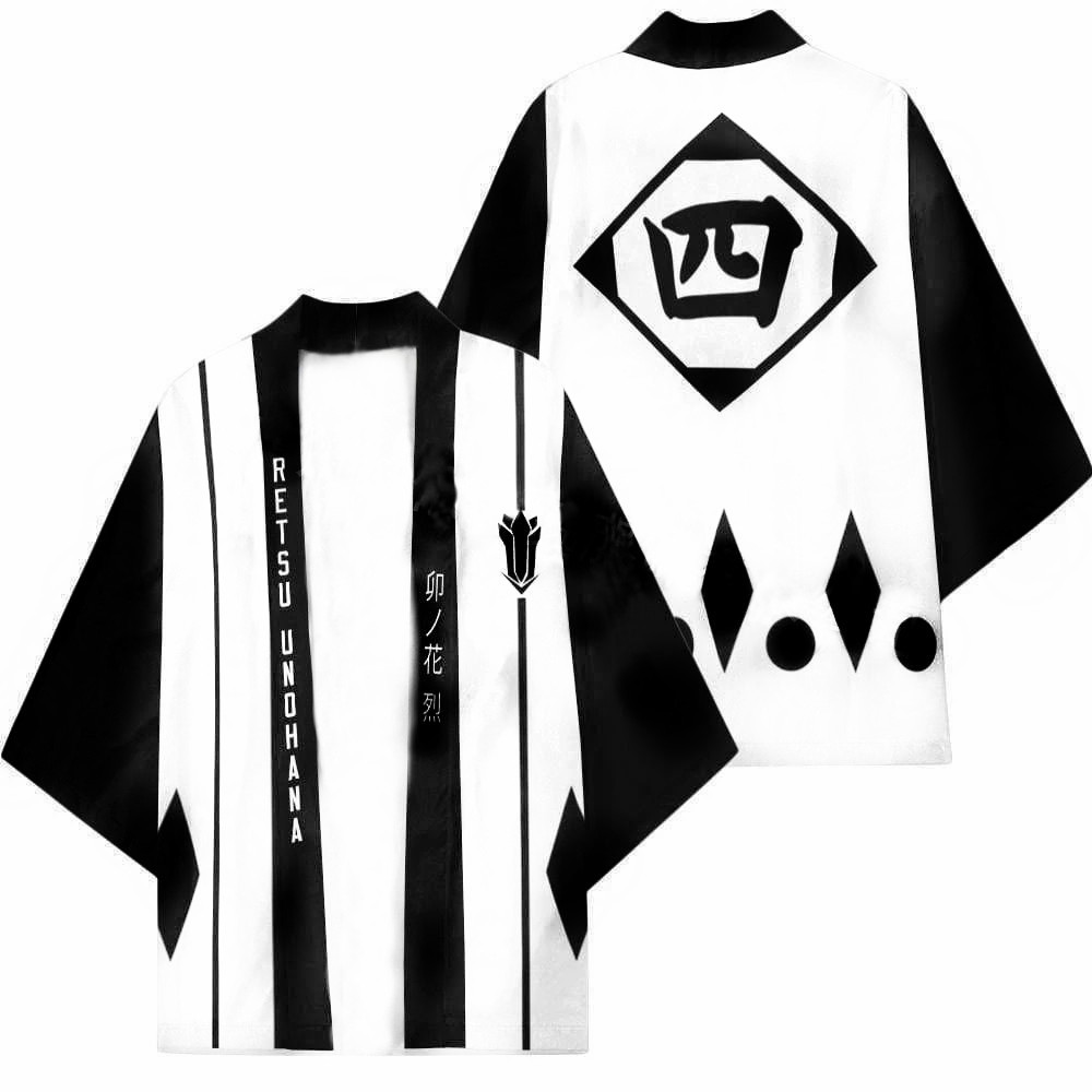 Print Japanese Harajuku Kimono - đánh giá và giá Bleach Captain Coat